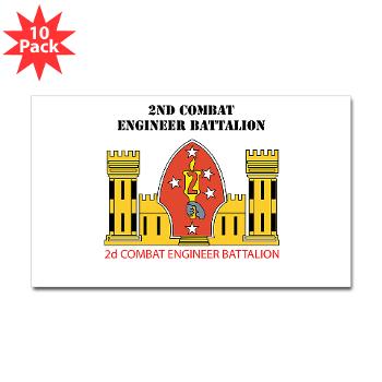 2CEB - M01 - 01 - 2nd Combat Engineer Battalion with Text - Sticker (Rectangle 10 pk)